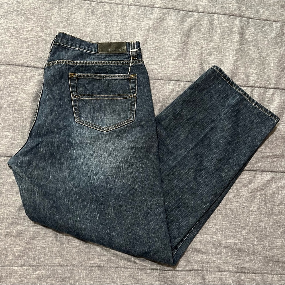 Claiborne Straight Fit Jeans - 38x32 Dark Indigo